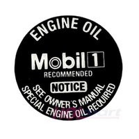 HSV Mobil 1 Oil Filler Cap Decal Sticker VE VF - Recommended Oil 