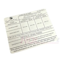 HSV Tyre Placard for VE VF Models