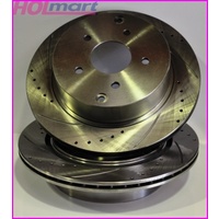 VT VX VU VY HSV Harrop Rear Slotted Drilled & Ventilated Rotor Discs Pair 315mmx18mm