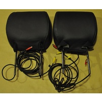 (FACTORY 2ND) DVD HEAD RESTS BLACK 7" LEATHER BLACK FACTORY GENUINE FUTURIS PAIR ACCESSORY Multimedia II