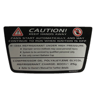 Holden VZ WL Radiator Cover Sticker A/C Decal Commodore / HSV 92121957