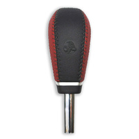 Holden VE WM Auto Leather Shifter Gear Knob Black/Red- Commodore Caprice HBD GMH