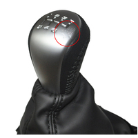 Holden HSV VE V8 Manual Leather Shifter Knob & Boot 6 Speed Black Shift Silver GMH Commodore