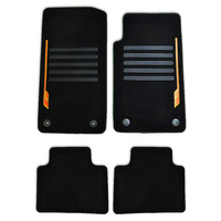 Holden Commodore VF Floor Mats Sandman Sedan Wagon SV6 SS SSV Front & Rear Set Black/Orange