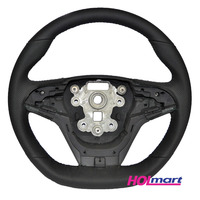 HSV VF Steering Wheel Leather Flat Bottom Perforated Black GEN-F Holden Commodore SV6 SS SSV