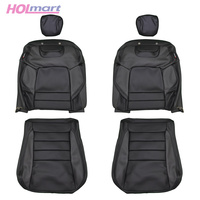 Holden VE / WM Chev Export USA Police Front Leather Seat Trims Set - Black/Grey Upright, Base, Headrest - Left and Right