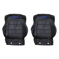 Ford FG XR6 XR8 Ute Front Left & Right Leather Seat Upright Trims Pair Black Blue Lettering