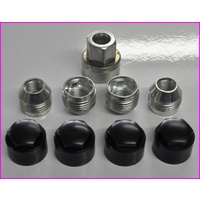 Holden Commodore VE VF WM WN Mag Wheel Lock Nut Set With Black Covers 22mm