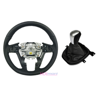 Holden VE SS-V Leather Steering Wheel & Manual Leather Shifter Knob V8 Black Commodore GMH