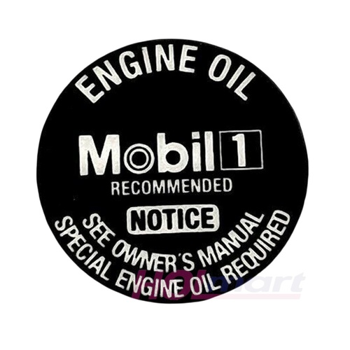 HSV Mobil 1 Oil Filler Cap Decal Sticker VE VF - Recommended Oil 