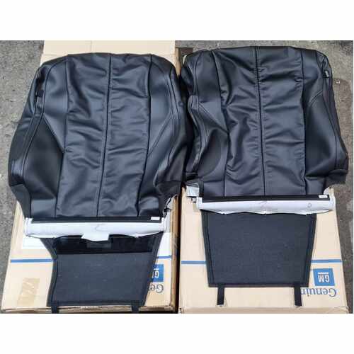 Holden RG Colorado 2017 Front Leather Upright Seat Trim Covers LH/RH - Jet Black Leather