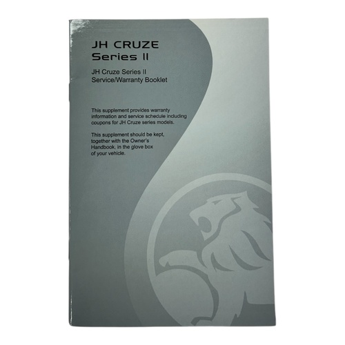 Holden Cruze Service/Warranty book