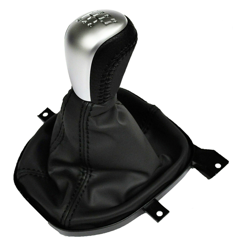 Holden SSV VE V8 Manual Leather Gear Shifter Knob & Boot SS-V 6 Speed Black/Silver Commodore GMH