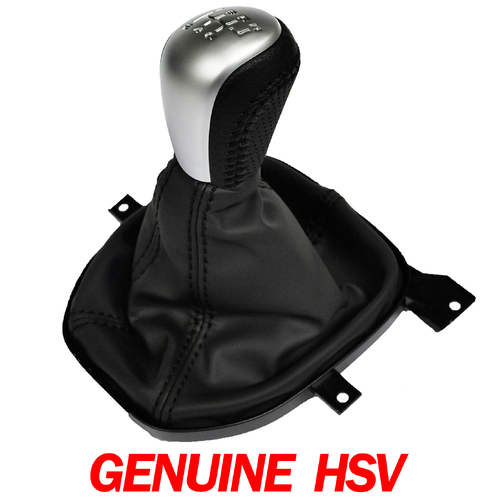 HSV VE V8 Manual Leather Shifter Knob & Boot 6 Speed E1 E2 E3 Black Shift Silver NOS GMH 