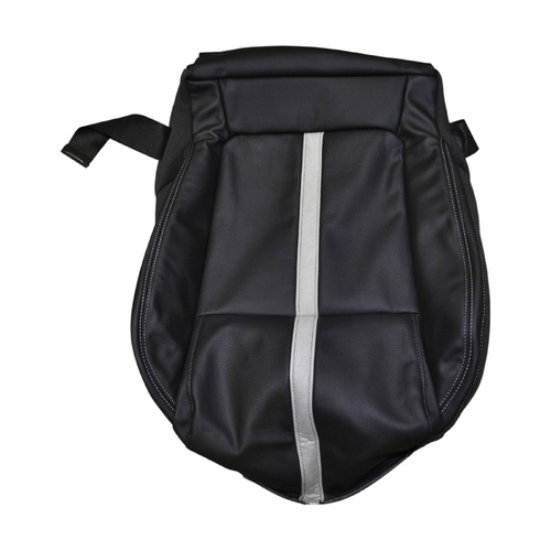 Holden VF Calais V Right Front Seat Base Trim Leather - Titanium Cream Strip / Black Stitching 