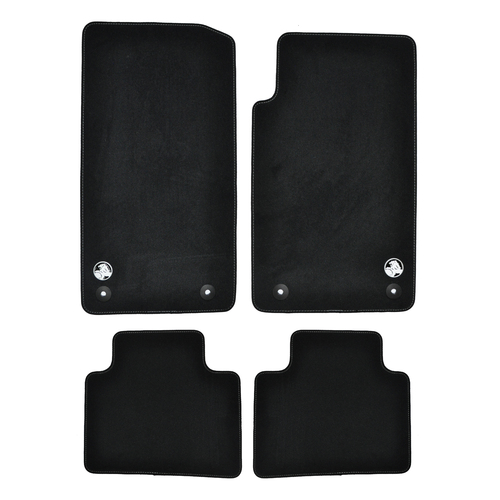 Holden VF Floor Mats Front & Rear Black White Stitch Sedan / Wagon Evoke Calais SV6 SS SSV Sportswagon Commodore
