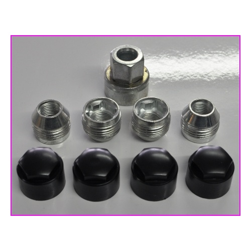 Holden Commodore VE VF WM WN Mag Wheel Lock Nut Set With Black Covers 22mm