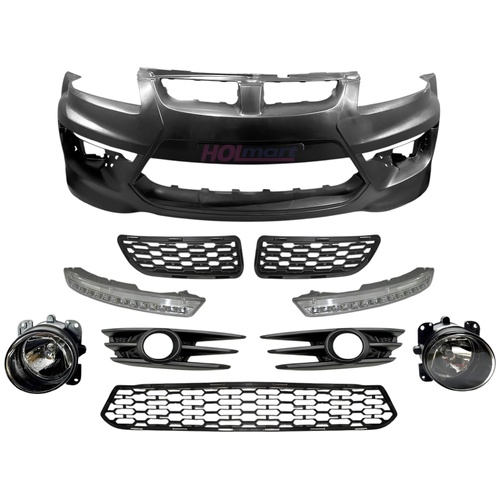 HSV VE GTS Front Bumper Bar Kit E2 E3 Grilles, DRLs + NOS Fog Lights & Bezels (Upgrade SS SV6 Holden Commodore)
