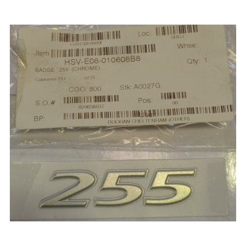 HOLDEN HSV VX CLUBSPORT R8 255 BADGE V8 LS1
