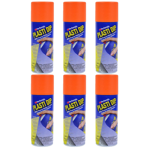 Spray Paint Can Plasti Dip Rubber Spray Coat Orange X6 Wheel Rim Removable 311g Performix 