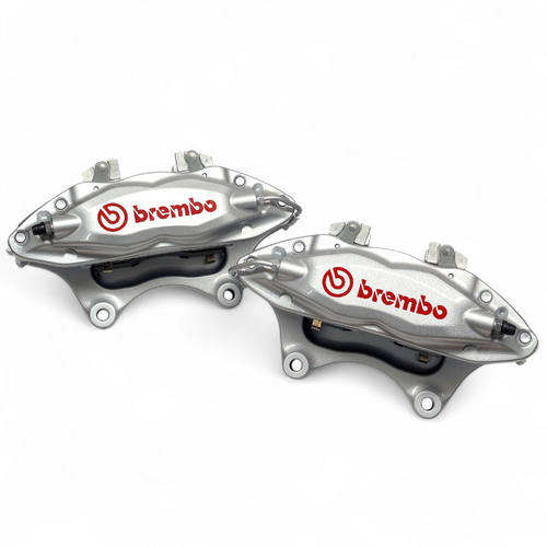 Holden VF WN Redline Brembo Front Brake Calipers & Brake Pads Silver / Red HSV