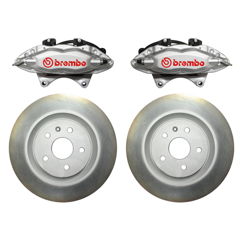 Holden VF WN Redline Brembo Front Brake Kit Calipers Pads & Discs Silver / Red HSV