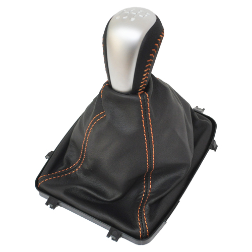 Holden HSV VY VZ Manual Leather Shifter Knob & Boot 6 Speed - Black / Orange CV8 SS SSZ GMH HSV NOS 
