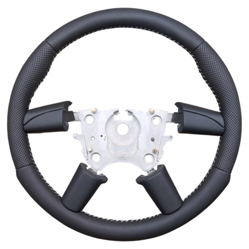 Holden VY VZ Leather Steering Wheel Perforated Black/White Stitch SS Calais HSV WK WL